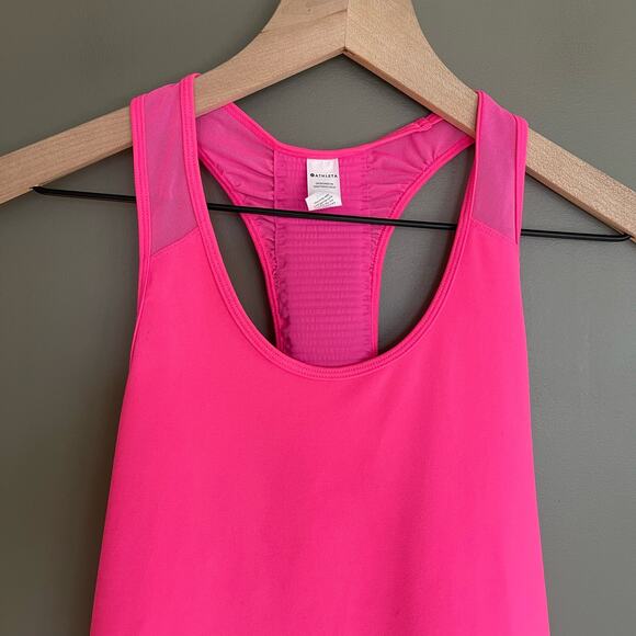 Athleta‎ BAKASANA TANK Prism Pink Size XS Sleeveless Top Sheer Mesh Back Workout - Picture 4 of 16